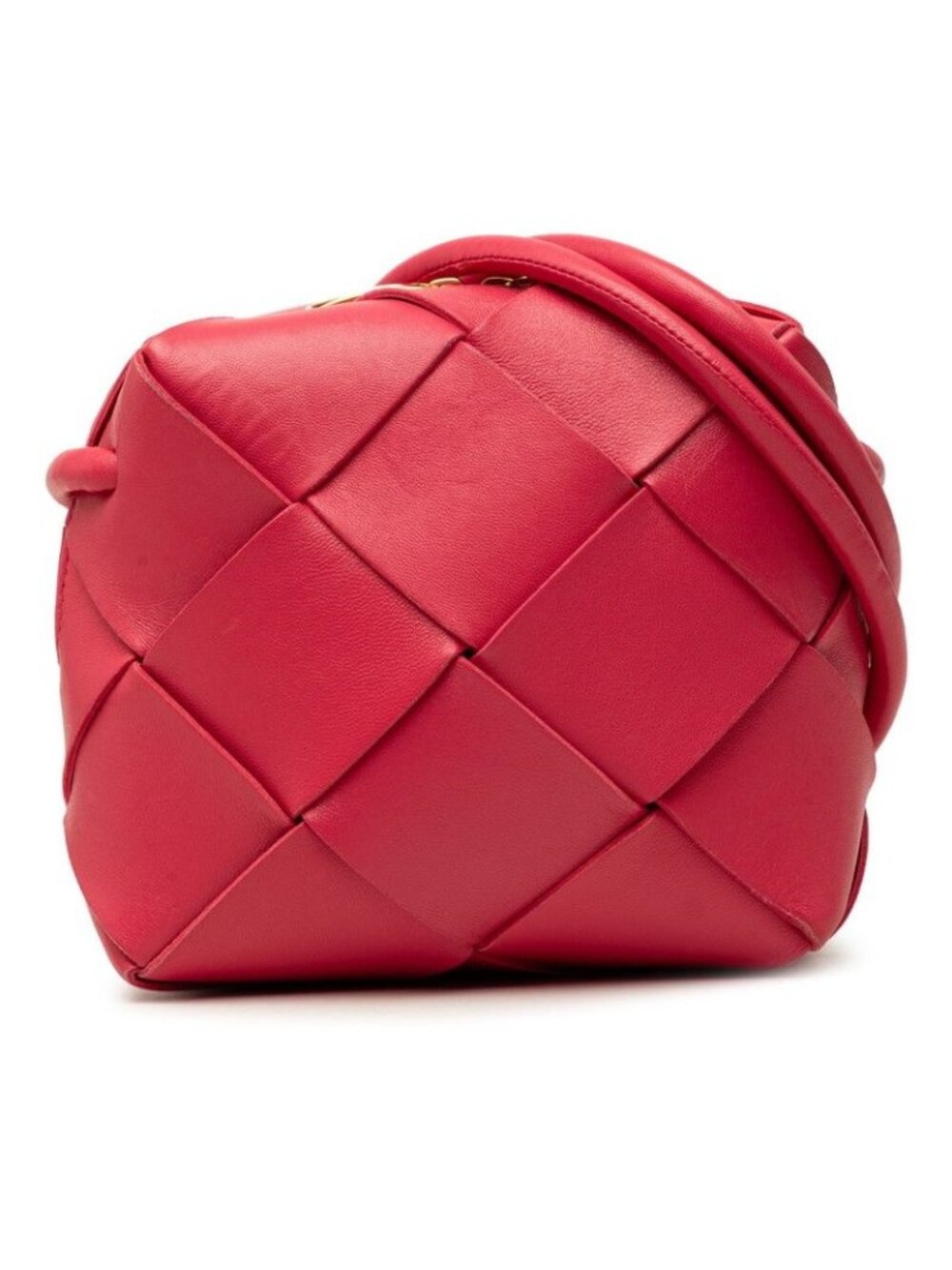 Bottega Veneta Maxi Intrecciato Mini Cassette Camera Bag Crossbody Pink Leather